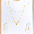 Charming Reflective Heart Necklace 22k Gold Set