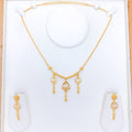 Graceful Hanging 22k Gold Necklace Set