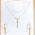 Elegant Sand Finish Necklace 22k Gold Set