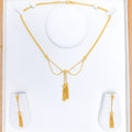 Sophisticated Hanging Bow Necklace 22k Gold Set