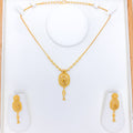 Unique Glossy 22k Gold Necklace Set