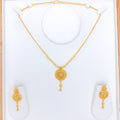 Classy Beaded Drop 22k Gold Necklace Set