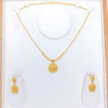 Fancy Refined Beaded 22k Gold Necklace Set