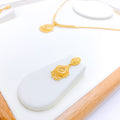 Fancy Refined Beaded 22k Gold Necklace Set