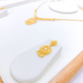 Dressy Round Beaded 22k Gold Necklace Set