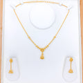 Delicate Posh Hanging 22k Gold Necklace Set