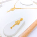 Bright Beaded Drop 22k Gold Necklace Set