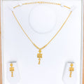 Graceful Geometric 22k Gold Necklace Set