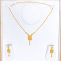 Floral Contemporary 22k Gold Necklace Set