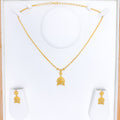 Trendy Half Dome 22k Gold Necklace Set