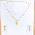 Fancy Diamond Shape 22k Gold Necklace Set