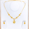 Captivating CZ Drop 22k Gold Necklace Set