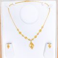 Elegant CZ Adorned 22k Gold Necklace Set