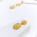 Elegant Dressy Floral 22k Gold Pendant Set