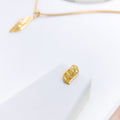 Classy Curved High Finish 22k Gold Pendant Set