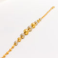 Two-Tone Round Ritzy 22k Gold Bracelet