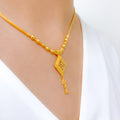 Striking Beaded 22k Gold Necklace Set