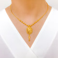 Unique Glossy 22k Gold Necklace Set