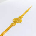 Stunning Symmetrical Golden 22k Gold Leaf Bracelet