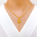 Opulent Beaded Drop 22k Gold Necklace Set