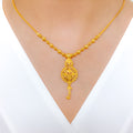 Opulent Beaded Drop 22k Gold Necklace Set