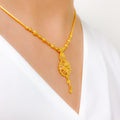 Opulent Beaded Drop 22k Gold Necklace Set