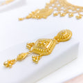 Elegant Hanging Pear 22k Gold Drop Set