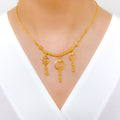 Graceful Hanging 22k Gold Necklace Set