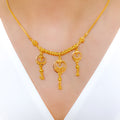 Graceful Hanging 22k Gold Necklace Set