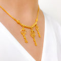 Graceful Hanging 22k Gold Necklace Set