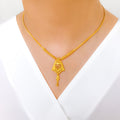 Bright Beaded Drop 22k Gold Necklace Set