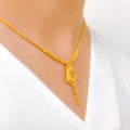 Bright Beaded Drop 22k Gold Necklace Set