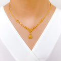 Delicate Posh Hanging 22k Gold Necklace Set