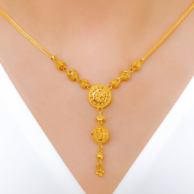 Elegant Orb Drop Necklace Set