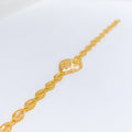 Classy Asymmetrical 22k Gold Heart Bracelet