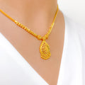 Traditional Pear Drop 22k Gold Necklace Set