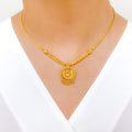 Dressy Round Beaded 22k Gold Necklace Set