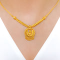 Dressy Round Beaded 22k Gold Necklace Set