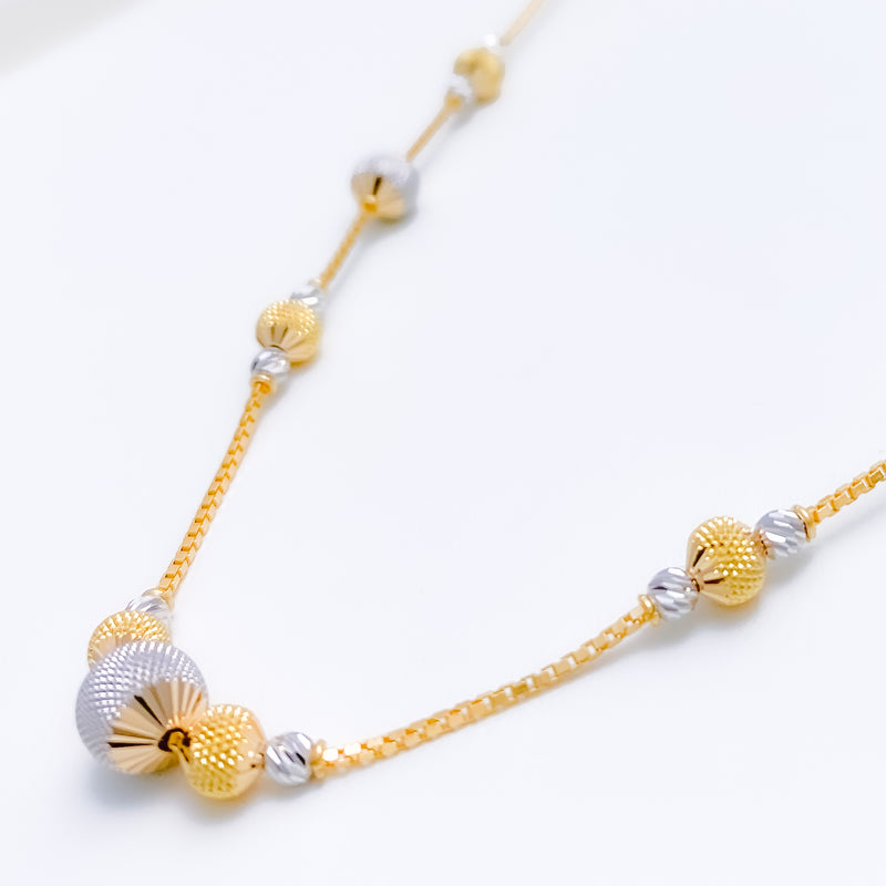 Sophisticated White 22k Gold Accented Chain