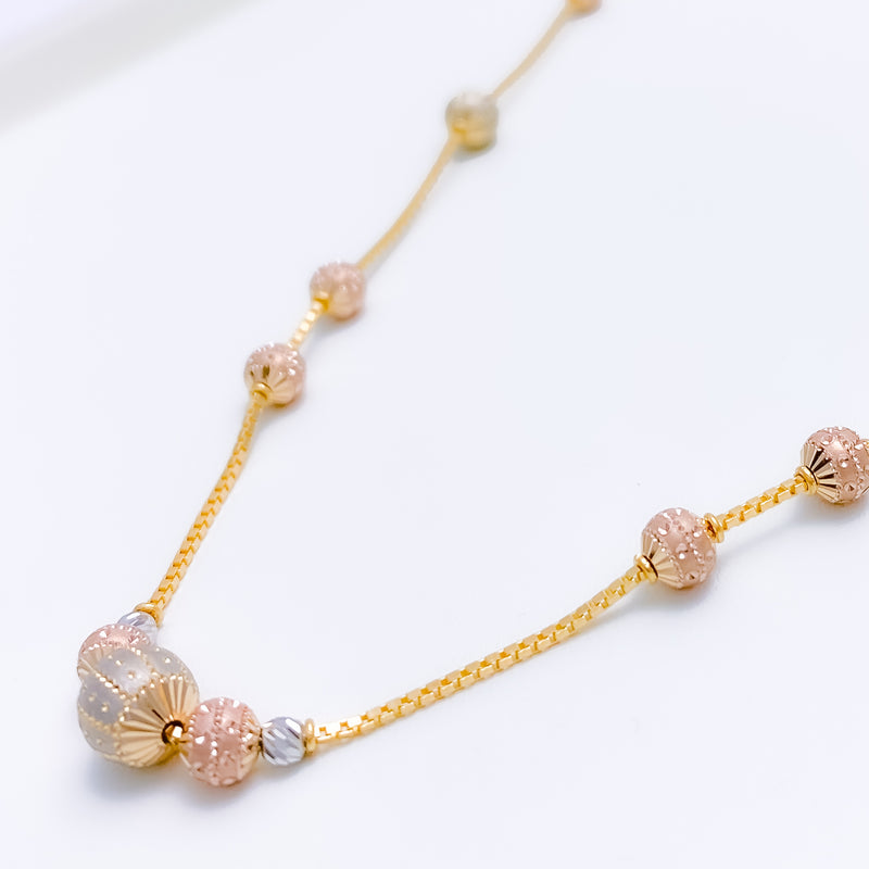 Graceful Radiant Orb 22k Gold Necklace