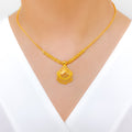 Fancy Refined Beaded 22k Gold Necklace Set