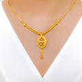 Charming Sleek Hanging 22k Gold Necklace Set