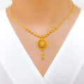 Classy Beaded Drop 22k Gold Necklace Set