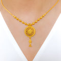 Classy Beaded Drop 22k Gold Necklace Set