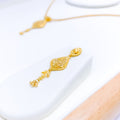 vRefined Flower Accented Gold 22k Gold Set