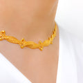 Contemporary Beaded 22k Gold Necklace Set