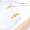 Tasteful Marquise Drop Necklace 22k Gold Set