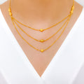 Modern Delicate Hanging 22k Gold Necklace Set