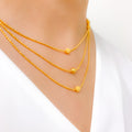 Modern Delicate Hanging 22k Gold Necklace Set