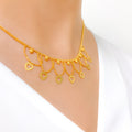 Beautiful Hanging Hearts 22k Gold Necklace Set